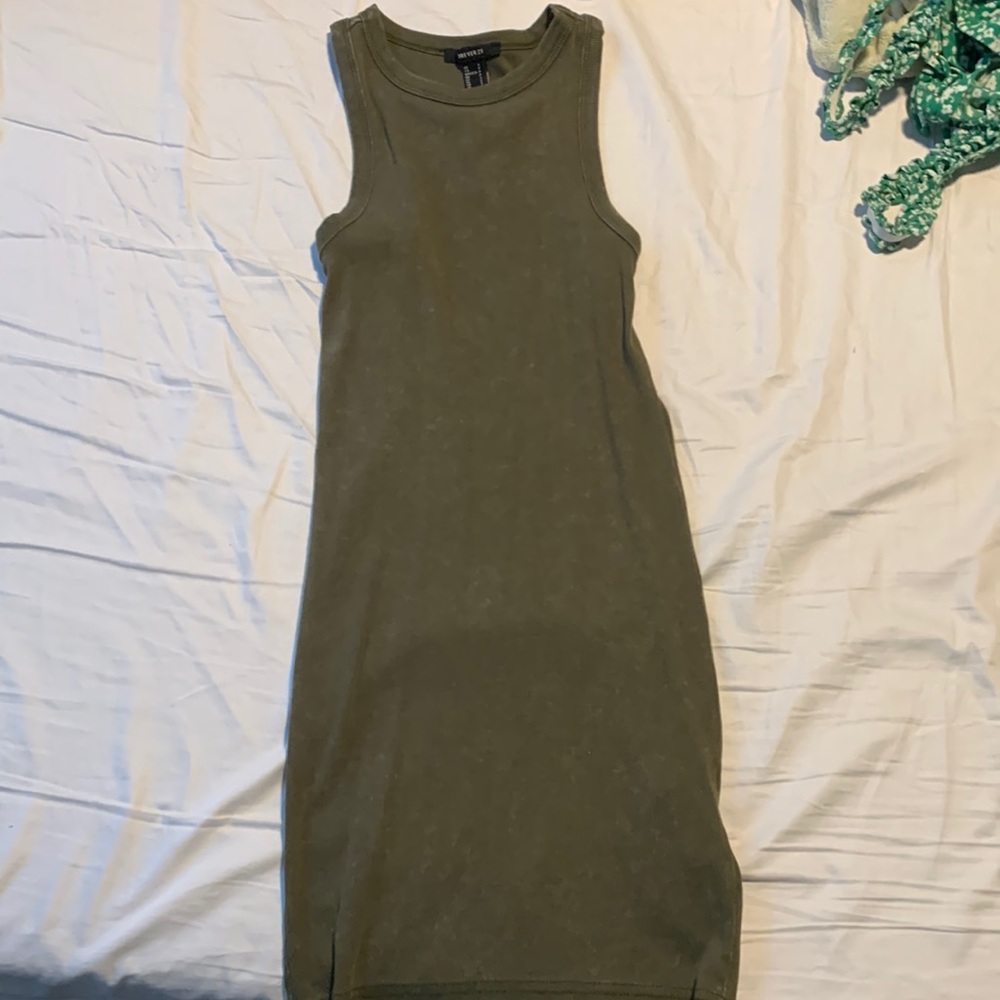 Olive Green Mini Body Con Dress